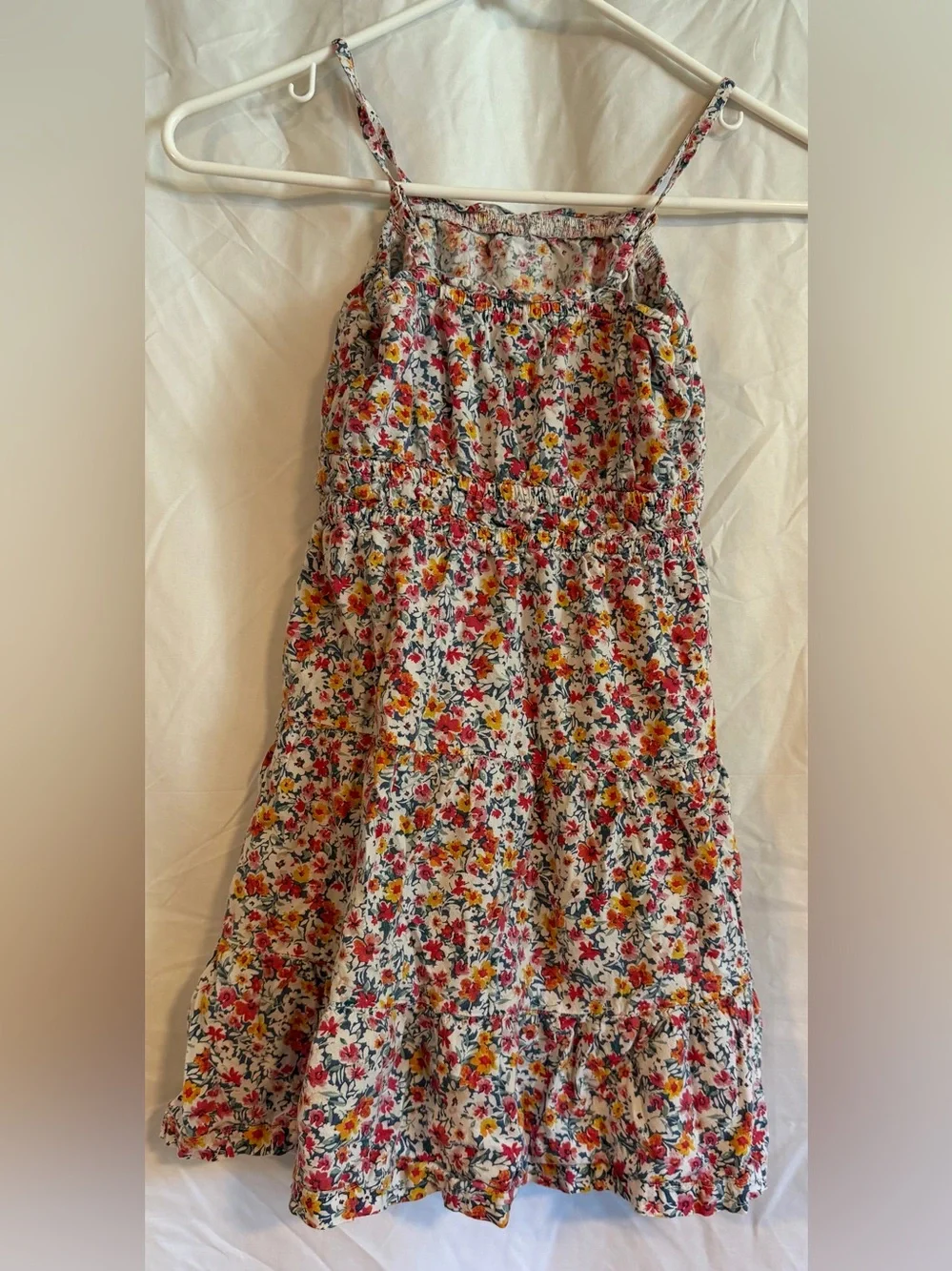 Old Navy White Floral Spaghetti-Strap Dress with Multicolor Blooms